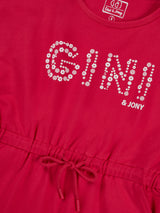 Girls Pink Casual Relaxed Fit Solid Sleeveless Dress