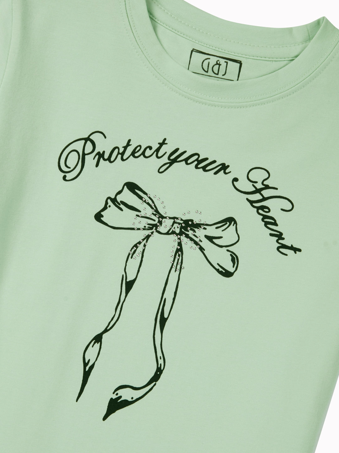 Girls Green Casual Relaxed Fit Printed Half Sleeves Top