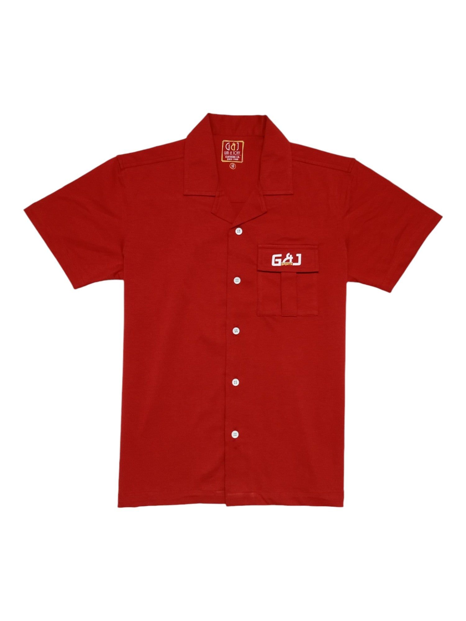 Boys Red Logo Cotton Shirt Half Sleeves
