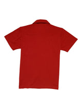 Boys Red Logo Cotton Shirt Half Sleeves