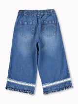 Girls Blue Casual Regular Fit  Jeans