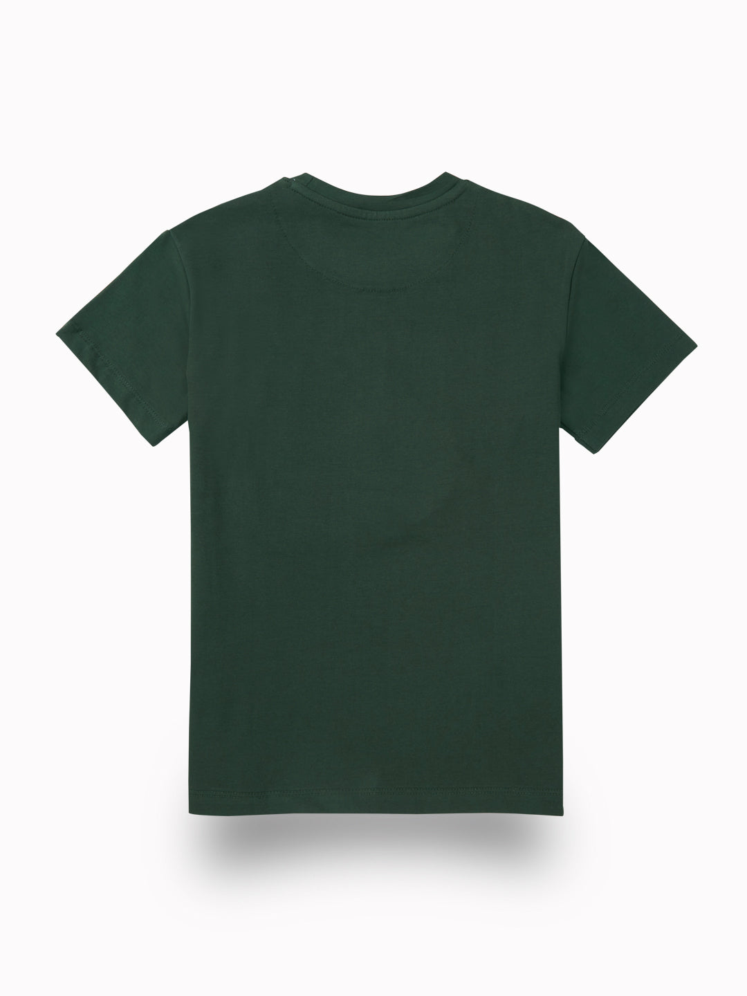 Boys Green Casual Relaxed Fit Printed Half Sleeves Tshirt