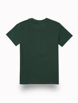 Boys Green Casual Relaxed Fit Printed Half Sleeves Tshirt