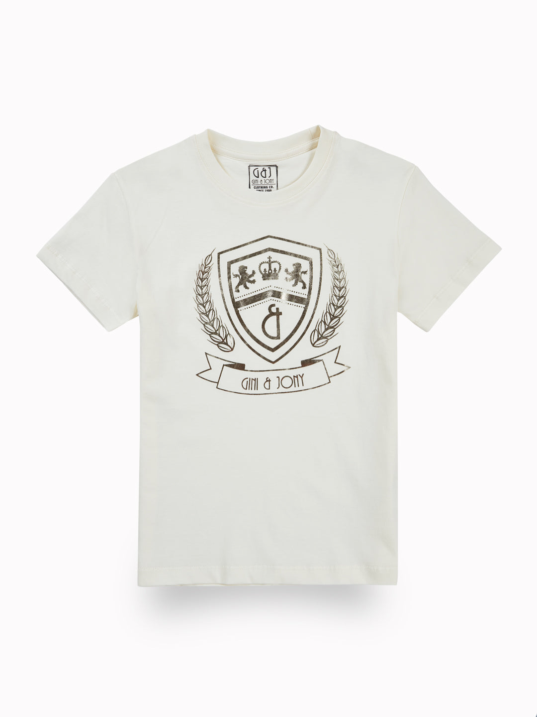 Boys White Casual Relaxed Fit Printed Half Sleeves Tshirt