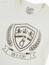 Boys White Casual Relaxed Fit Printed Half Sleeves Tshirt
