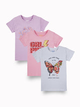 Girls Basic Knit Tshirt - Set of 3