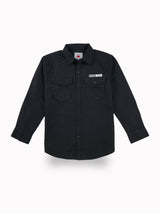 Boys Black Casual Relaxed Fit Solid Full Sleeves Shirt