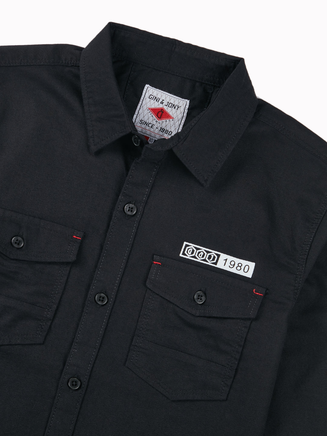 Boys Black Casual Relaxed Fit Solid Full Sleeves Shirt