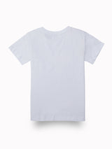 Boys White Casual Relaxed Fit Printed Half Sleeves Tshirt