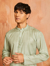 Men's Green Festive Ethnic Full Sleeves Kurta