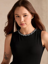 Women's Black Studded Racer Back Tank