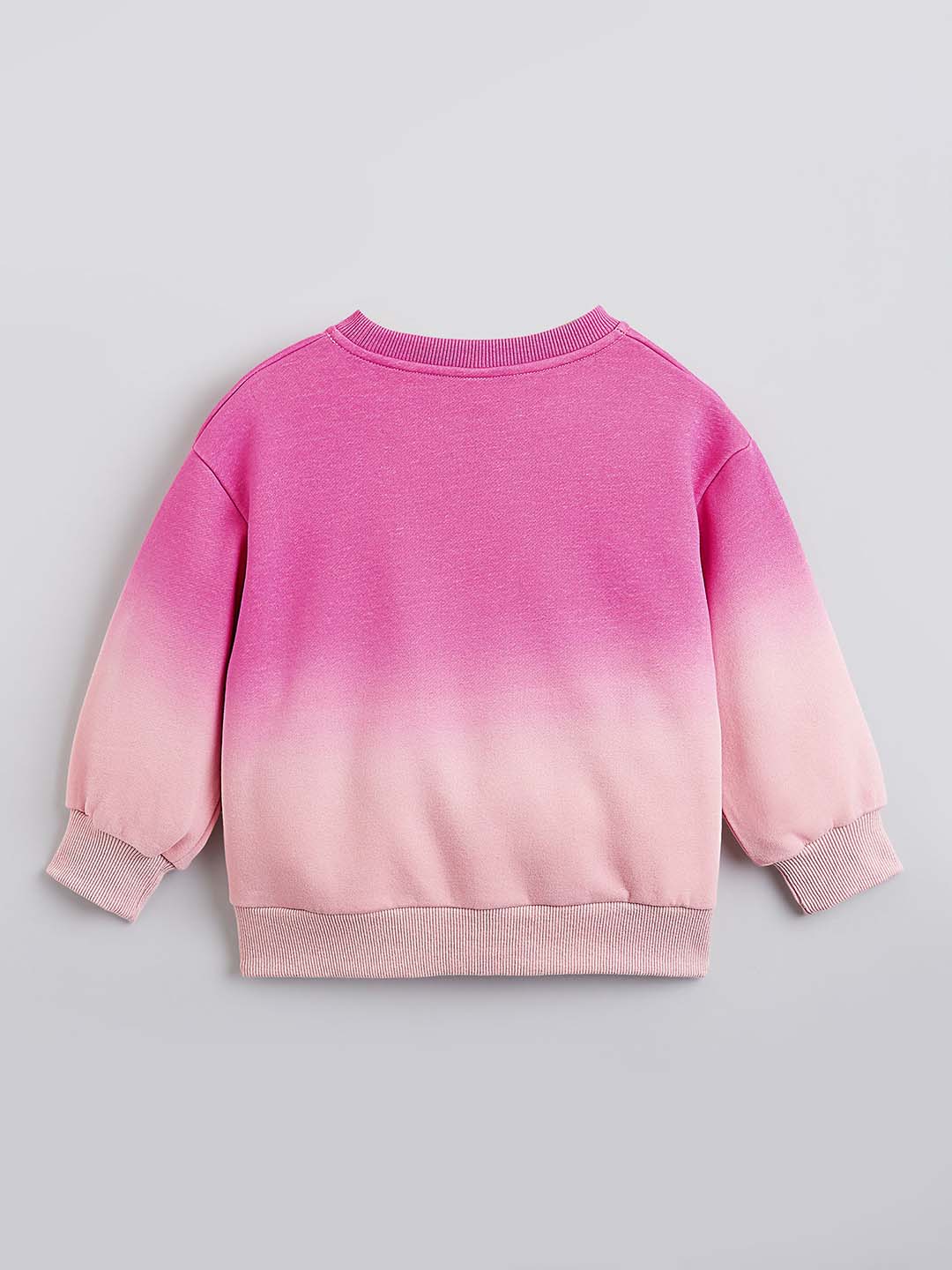 Girls Pink Casual Full Sleeves Sweatshirt and Joggers