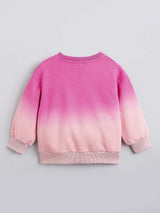 Girls Pink Casual Full Sleeves Sweatshirt and Joggers