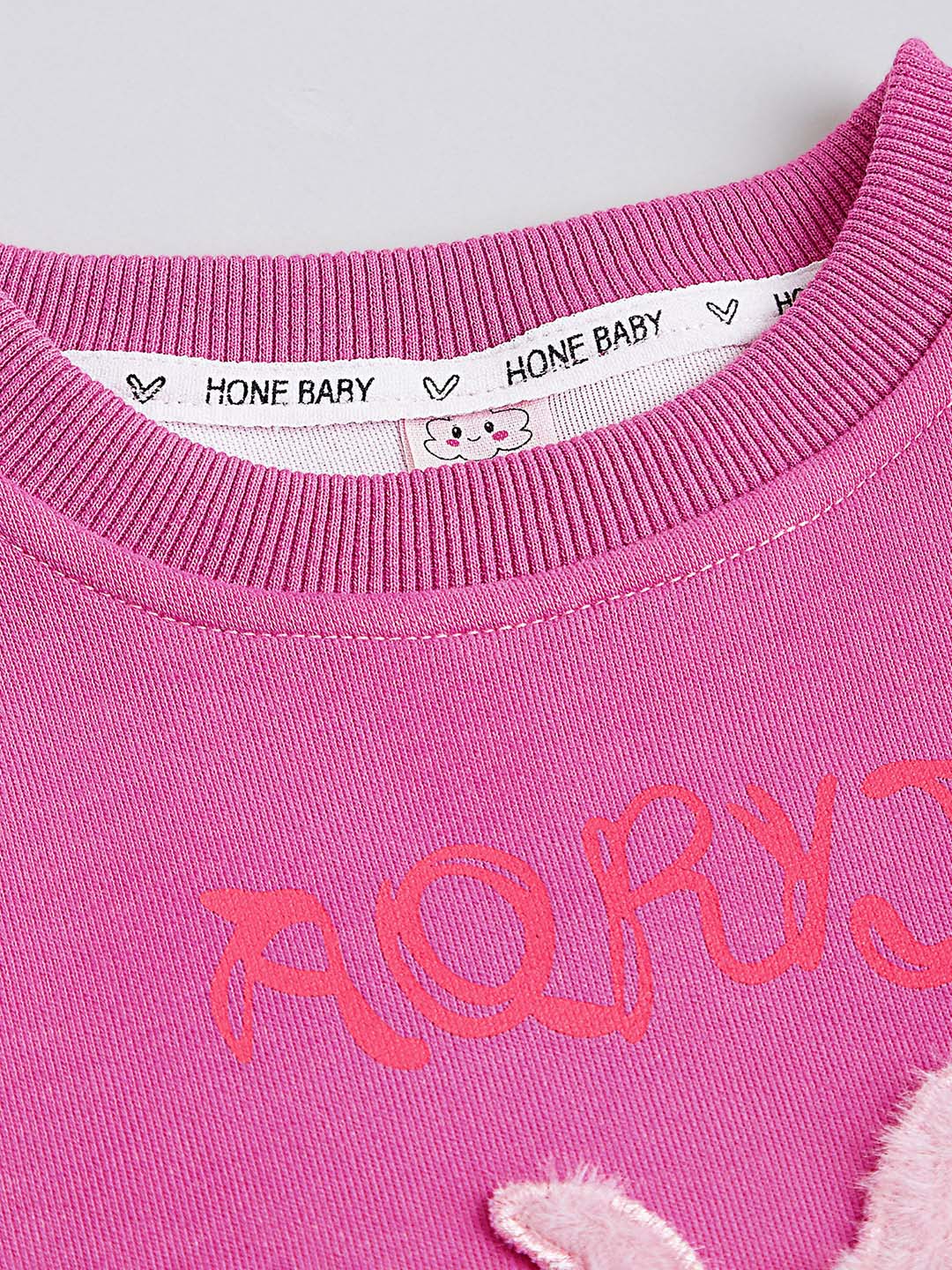 Girls Pink Casual Full Sleeves Sweatshirt and Joggers