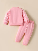 Girls Pink Blossom Time Sweatshirt and Jogger