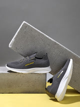 Men's Grey Casual Solid Sneakers