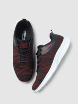 Men's Black Casual Self Design Sneakers
