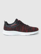 Men's Black Casual Self Design Sneakers