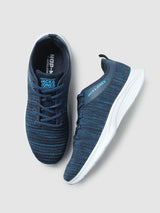 Men's Blue Casual Self Design Sneakers