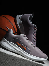 Men's Grey Casual Solid Sneakers