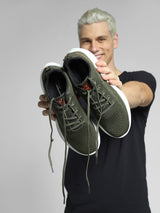 Men's Green Casual Colorblocked Sneakers