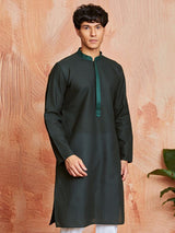 Men's Green Festive Ethnic Full Sleeves Kurta