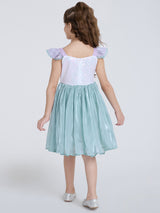 Girls Teal Sea Goddess Shimmer Dress