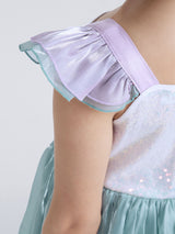 Girls Teal Sea Goddess Shimmer Dress