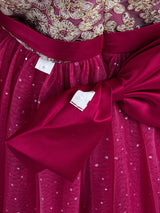 Girls Red Sequin Embellished Gown