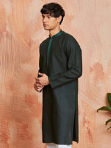 Men's Green Festive Ethnic Full Sleeves Kurta
