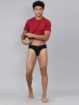 Men's Black Cotton Brief - Pack of 2