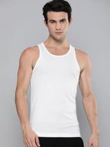 Men's White Cotton Vest