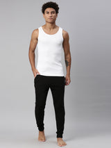 Men's White Cotton Vest - Pack of 2