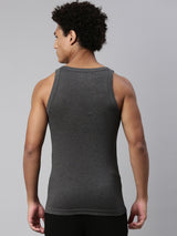 Men's Grey Cotton Sports Vest - Pack of 2