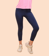 Women's Navy Slim fit Solid Leggings