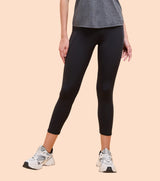 Women's Black Slim fit Solid Leggings