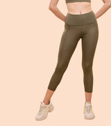 Women's Green Slim fit Solid Leggings