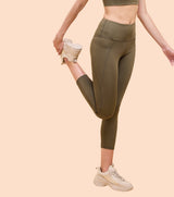 Women's Green Slim fit Solid Leggings