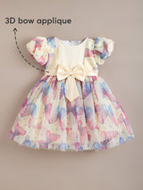 Girls Beige Butterfly Dream Party Dress