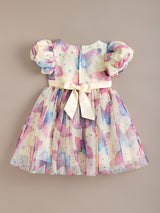 Girls Beige Butterfly Dream Party Dress