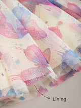 Girls Beige Butterfly Dream Party Dress