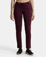 Women's Red Cotton Stretch Track Pant