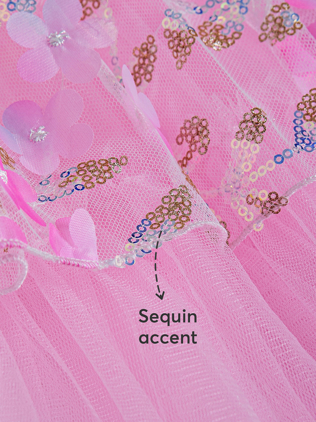 Girls Pink Princess Petal Cascade Dress