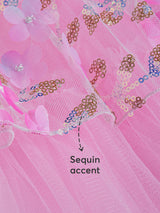 Girls Pink Princess Petal Cascade Dress