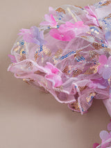 Girls Pink Princess Petal Cascade Dress