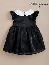 Girls Black Classic Bow Party Dress
