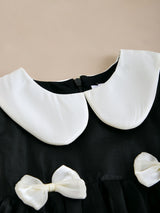 Girls Black Classic Bow Party Dress
