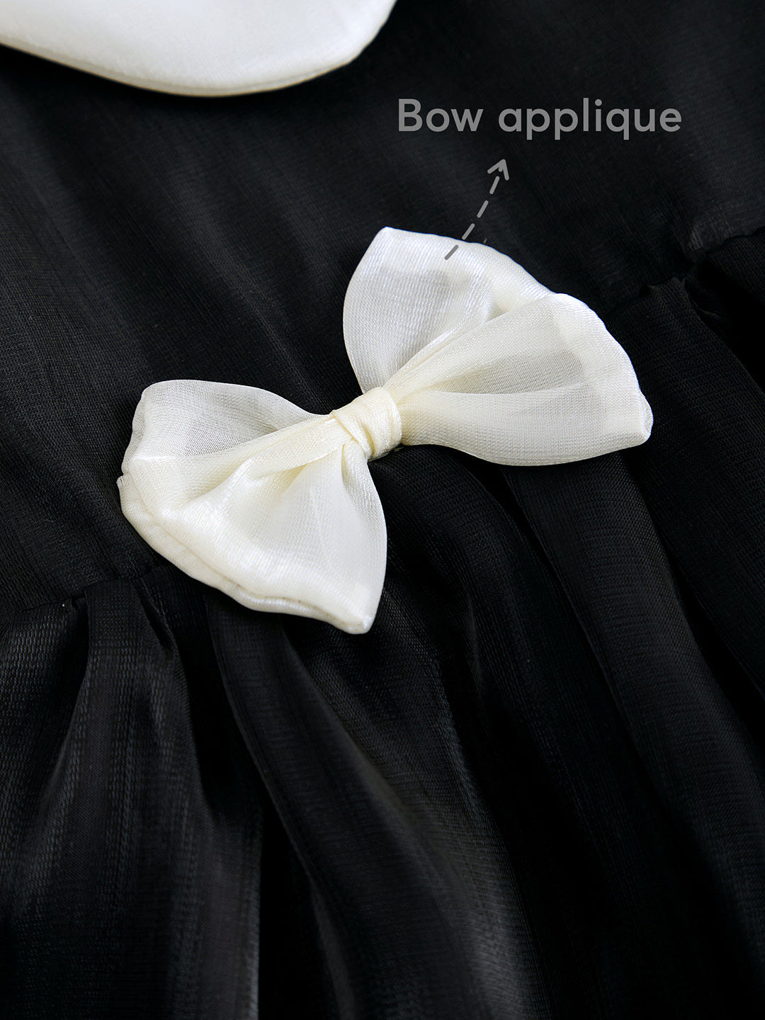 Girls Black Classic Bow Party Dress