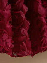 Girls Red 3D Rose Party Dress