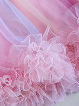 Girls Multicolor Sequinned Bow Applique Party Dress